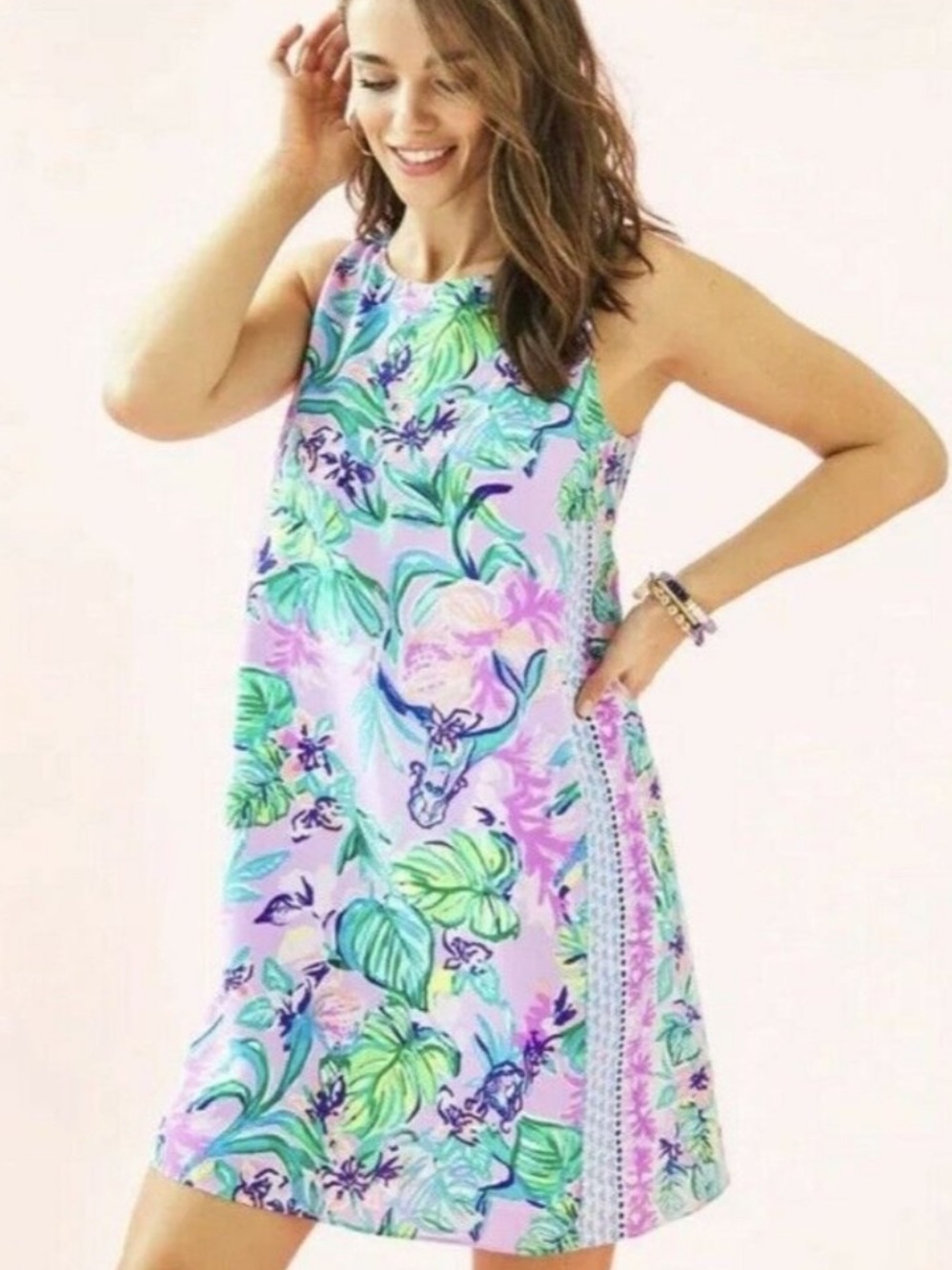 NEW Lilly Pulitzer Jackie Silk Shift Dress Mermaid in the Shade Size m